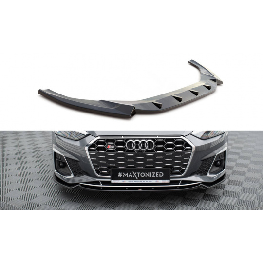 Maxton Design spoiler pod přední nárazník ver.2 pro Audi S5 F5 FL, černý lesklý plast ABS