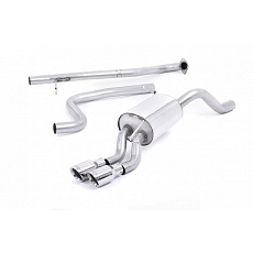 Milltek Sport výfukový systém cat-back bez rezonátoru (hlasitější) pro Ford Fiesta Mk7/Mk7.5 1.0T EcoBoost (100/125/140PS) 2013-2017, leštěné koncovky