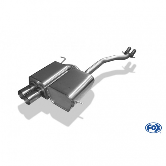 Fox Sportauspuff koncový tlumič výfuku s koncovkou 2x80 Typ 10 pro BMW Z4 E85 s motorem 2.2, 2.5, 3.0 Fox Sportauspuff koncový tlumič výfuku s koncovkou 2x80 Typ 10 pro BMW Z4 E85 s motorem 2.2, 2.5, 3.0