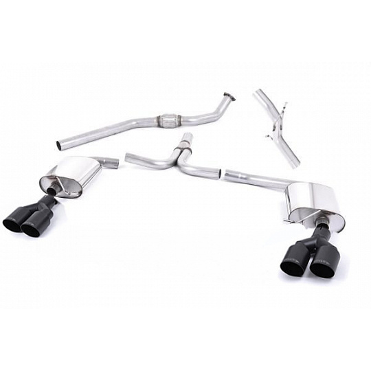 Milltek Sport výfukový systém cat-back bez rezonátoru pro Audi A4 2.0 TFSI S-line B8 (2WD a quattro Tiptronic) Sedan/Avant 2008-2011, dvojité černé koncovky Milltek Sport výfukový systém cat-back bez rezonátoru pro Audi A4 2.0 TFSI S-line B8 (2WD a quattro Tiptronic) Sedan/Avant 2008-2011, dvojité černé koncovky