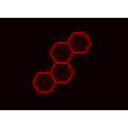 Kompletní LED hexagonové svítidlo červené, rozměr: 4 elementy 166 x 288 cm