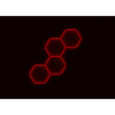 Kompletní LED hexagonové svítidlo červené, rozměr: 4 elementy 166 x 288 cm Kompletní LED hexagonové svítidlo červené, rozměr: 4 elementy 166 x 288 cm