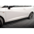 Maxton Design "Street Pro" difuzory pod boční prahy pro Seat Ibiza Mk4, plast ABS bez povrchové úpravy, s červenou linkou, Sport Coupe