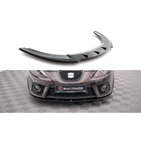 Maxton Design spoiler pod přední nárazník pro Seat Leon Cupra Mk2, černý lesklý plast ABS