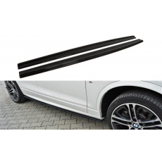 Maxton Design difuzory pod boční prahy pro BMW X4 F26, černý lesklý plast ABS