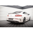 Maxton Design středový spoiler pod zadní nárazník s žebrováním pro Mercedes třída C W205 Facelift/AMG-Line/Coupe, černý lesklý plast ABS