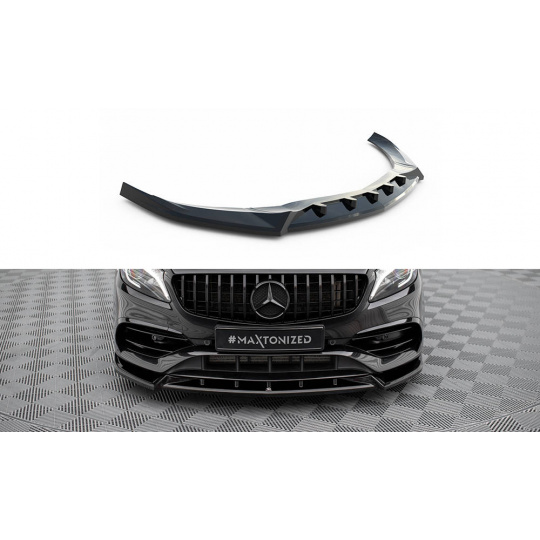 Maxton Design spoiler pod přední nárazník ver.2 pro Mercedes třída A W176 Facelift AMG-Line, černý lesklý plast ABS