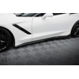 Maxton Design difuzory pod boční prahy ver.2 pro Chevrolet Corvette C7, černý lesklý plast ABS