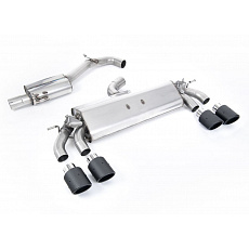 Milltek Sport homologovaný výfuk cat-back s rezonátorem (tišší) pro Volkswagen Golf Mk7.5 R 2.0 TSI 310PS (bez GPF) - 76mm, EC Approved Systems 2017-2021, typ koncovek: JET-100 karbonové