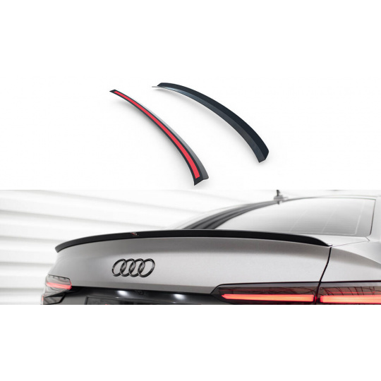 Maxton Design prodloužení spoileru pro Audi A4 B9, černý lesklý plast ABS, sedan
