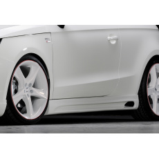 Rieger boční práh mont. strana levá pro Audi A1 8X 3-dvéř., 5-dvéř. (sportback) vč. faceliftu, r.v. 02/15-, 08/10-12/14, plast ABS bez povrchové úpravy, s prolisem a výřezem