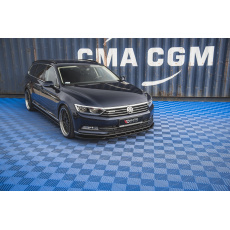 Maxton Design spoiler pod přední nárazník pro Volkswagen Passat Mk8 (B8), černý lesklý plast ABS