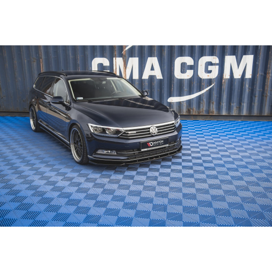Maxton Design spoiler pod přední nárazník pro Volkswagen Passat Mk8 (B8), černý lesklý plast ABS