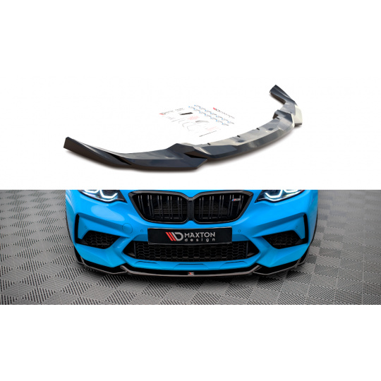 Maxton Design spoiler pod přední nárazník pro BMW M2 F87, černý lesklý plast ABS, pro verzi Competition