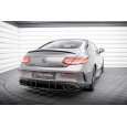 Maxton Design "Street Pro" difuzor zadního nárazníku pro Mercedes třída C W205 Facelift/43 AMG/Coupe, plast ABS bez povrchové úpravy, s červenou linkou