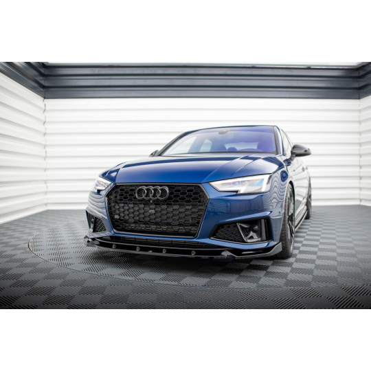 Maxton Design spoiler pod přední nárazník pro Audi A4 B9 Competition, černý lesklý plast ABS