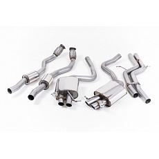 Milltek Sport výfukový systém cat-back bez rezonátoru (hlasitější) pro Audi RS5 B8 Coupe 2010-2015, využívá originálních koncovek