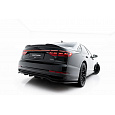 Maxton Design spoiler pod zadní nárazník s žebrováním pro Audi A8 D5 Facelift, černý lesklý plast ABS, S-Line Long