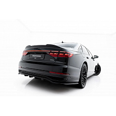 Maxton Design spoiler pod zadní nárazník s žebrováním pro Audi A8 D5 Facelift, černý lesklý plast ABS, S-Line Long Maxton Design spoiler pod zadní nárazník s žebrováním pro Audi A8 D5 Facelift, černý lesklý plast ABS, S-Line Long