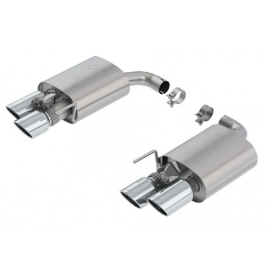 Borla koncový díl "S-Type" pro Ford Mustang GT 5,0l RWD 2-dvéř. "Active Valve Performance", r.v. 2018-2020, typ koncovek: chromové