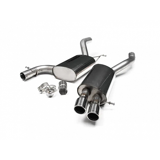 Milltek Sport výfukový systém cat-back s rezonátorem pro Volkswagen Jetta Mk5 GLI 2.0T FSI 2006-2010, dvojitá leštěná koncovka Milltek Sport výfukový systém cat-back s rezonátorem pro Volkswagen Jetta Mk5 GLI 2.0T FSI 2006-2010, dvojitá leštěná koncovka