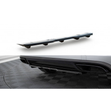 Maxton Design středový spoiler pod zadní nárazník s žebrováním pro Škoda Kodiaq RS, černý lesklý plast ABS