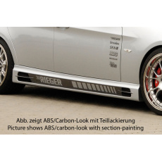 Rieger boční práh mont. strana levá pro BMW řada 3 E90, E91 sedan, touring vč. faceliftu, r.v. 03/05-08/08, 08/05-08/08, 09/08-, plast ABS s povrchovou úpravou Carbon-Look, s prolisem, s prolisem a dvěma výřezy
