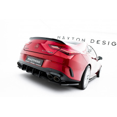 Maxton Design "Street Pro" difuzor zadního nárazníku pro Mercedes CLA C118/AMG 45, plast ABS bez povrchové úpravy, s černou a červenou linkou