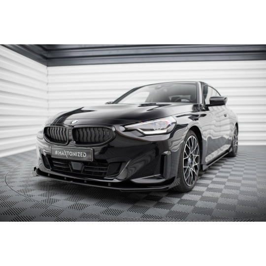 Maxton Design "Street Pro" spoiler pod přední nárazník s křidélky pro BMW řada 2 G42 Standard, plast ABS bez povrchové úpravy, s červenou linkou