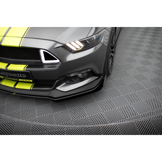 Maxton Design rohové spoilery pod přední nárazník pro Ford Mustang Mk6 GT, plast ABS bez povrchové úpravy