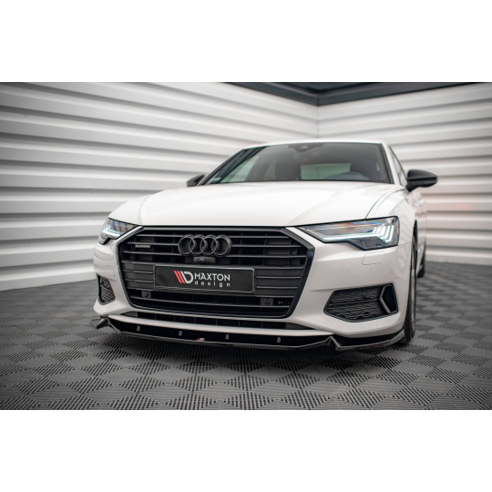 Maxton Design spoiler pod přední nárazník ver.2 pro Audi A6 C8, černý lesklý plast ABS