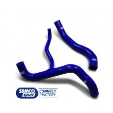 Samco Sport 2-dílná sada silikonových hadic pro vedení chladicí kapaliny pro Chevrolet Camaro 2010-2011 SS / ZL1, 6.2l V8, bez kompresoru, s chladicím bypassem, barva: modrá