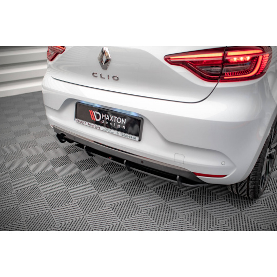 Maxton Design "Street Pro" difuzor zadního nárazníku pro Renault Clio Mk5, plast ABS bez povrchové úpravy