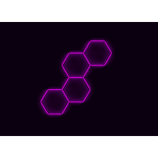 Kompletní LED hexagonové svítidlo růžové, rozměr: 4 elementy 166 x 288 cm Kompletní LED hexagonové svítidlo růžové, rozměr: 4 elementy 166 x 288 cm
