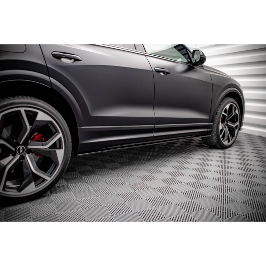 Maxton Design difuzory pod boční prahy pro Audi RSQ8 Mk1, černý lesklý plast ABS