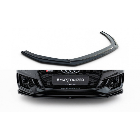 Maxton Design spoiler pod přední nárazník ver.2 pro Audi RS5 F5, černý lesklý plast ABS