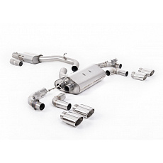 Milltek Sport výfukový systém cat-back 80mm / 3.15" Race s klapkami - s rezonátorem pro Volkswagen Golf Mk7.5 R 2.0 TSI 310PS (bez GPF) - 80mm Race Systems 2017-2021, typ koncovek: oválné leštěné