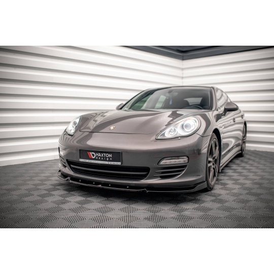 Maxton Design spoiler pod přední nárazník ver.2 pro Porsche Panamera 970 Diesel, 970 Standard, černý lesklý plast ABS