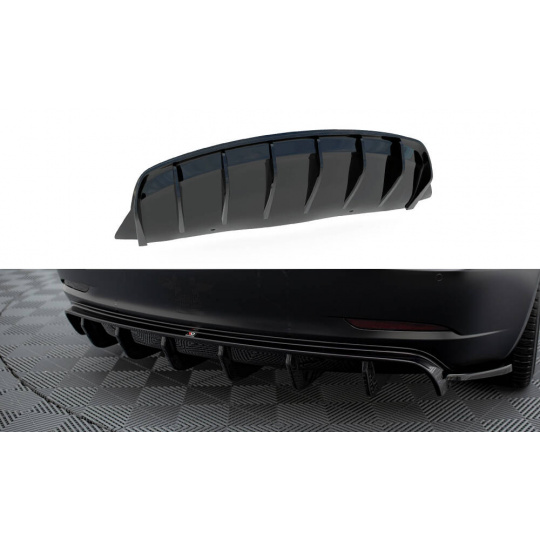 Maxton Design vložka zadního nárazníku ver.2 pro Tesla Model 3, černý lesklý plast ABS