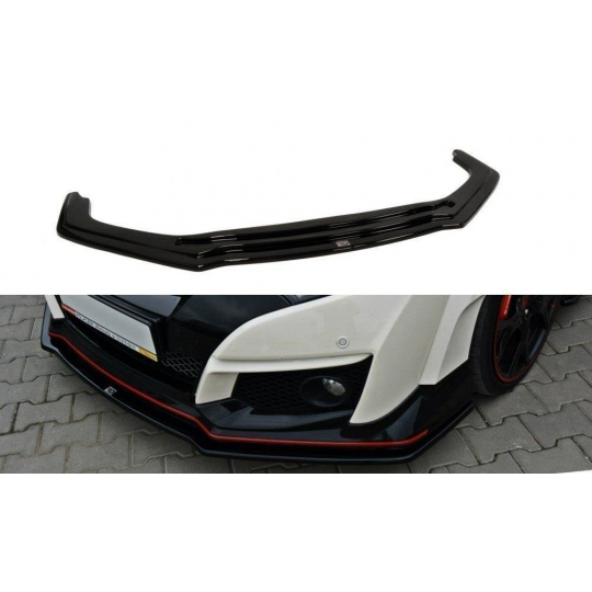 Maxton Design spoiler pod přední nárazník ver.1 pro Honda Civic Mk9 Type-S/R, černý lesklý plast ABS