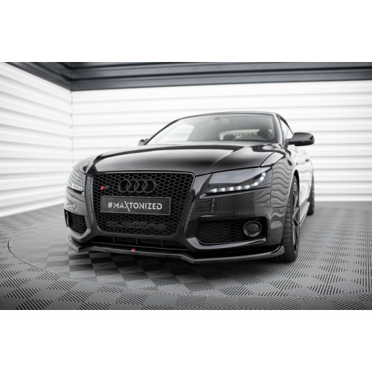Maxton Design spoiler pod přední nárazník ver.3 pro Audi A5 8T, černý lesklý plast ABS, S-Line