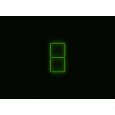 Kompletní LED čtyřhranné svítidlo zelené, rozměr: 2 elementy 44 x 88 cm