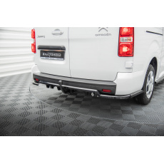 Maxton Design středový spoiler pod zadní nárazník s žebrováním pro Citroen Jumpy Mk3, černý lesklý plast ABS