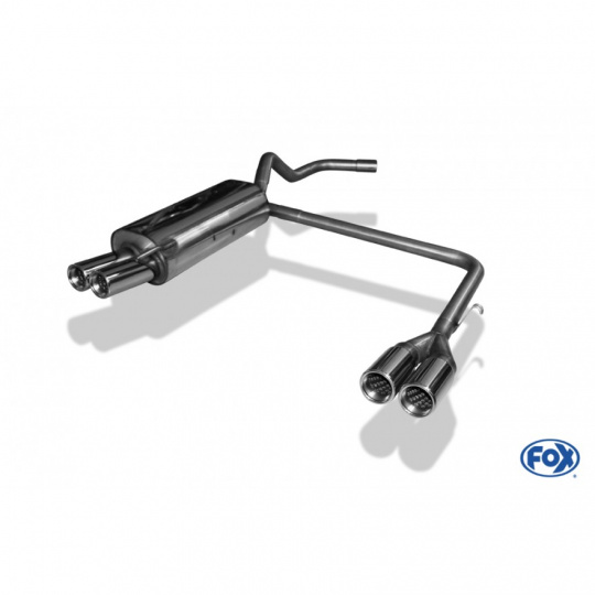 Fox Sportauspuff koncový tlumič výfuku s koncovkou 2x70 Typ 13 na obou stranách pro Volkswagen Polo 6N s motorem 1.0, 1.1, 1.3, 1.4, 1.4 TD, 1.6, 1.7 D, 1.9 D