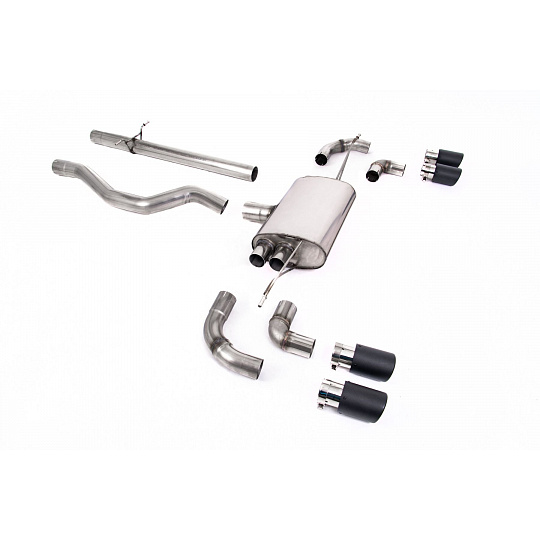 Milltek Sport výfukový systém OPF/GPF Back bez rezonátoru (hlasitější) pro Land rover Defender 110 2.0 I4 P300/P400e (s OPF/GPF a bez OPF/GPF) 2020-2024, Jet-90 karbonové koncovky