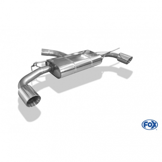 Fox Sportauspuff koncový tlumič výfuku s koncovkou 1x100 Typ 25 na obou stranách pro Volkswagen Golf VII 2017- s motorem 1.0 (DKRF), 1.5, s víceprvkovou ZN