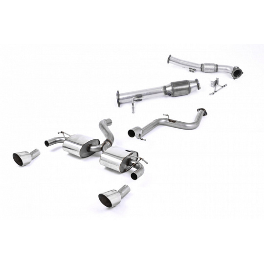 Milltek Sport výfukový systém Turbo-back vč. Hi-Flow sportovního katalyzátoru bez rezonátoru (hlasitější) pro Ford Focus MK2 RS 2.5T 305PS 2009-2010