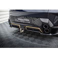 Maxton Design středový spoiler pod zadní nárazník s žebrováním pro BMW XM G09, černý lesklý plast ABS