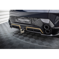 Maxton Design středový spoiler pod zadní nárazník s žebrováním pro BMW XM G09, černý lesklý plast ABS