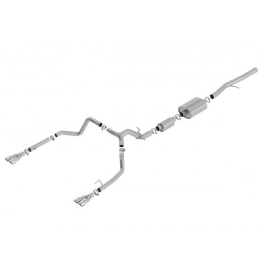 Borla Cat-Back výfukový systém "S-Type" pro Chevrolet Silverado 1500 6,2l V8, s aut. převodovkou, 2WD/AWD, EC/SB, CC/SHB, 147" WB, r.v. 2019-2020